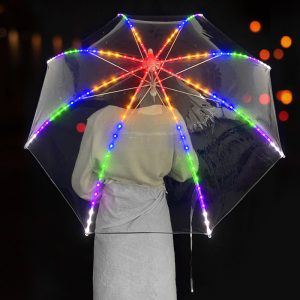 23 Inch Full Clear Design Transparent LED Umbrella