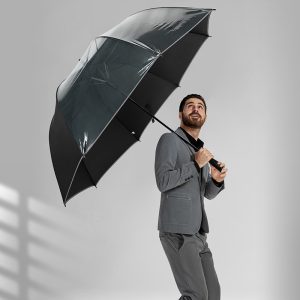 Large Size Bubble Apollo 34inch 8 Ribs 68inch Arch Full Fiberglass Auto Straight Golf Umbrella with 2 Pieces Transparent POE Fabric