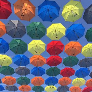 Colorful Umbrellas Art Painting Street Decorative Umbrella for Hanging