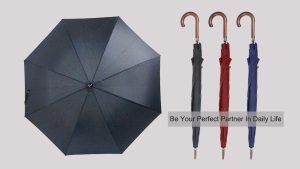 Customized Logo Luxury Wooden Curved Handle Automatic Opening Straight Umbrella Windproof Stick Umbrella