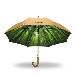 Customizable Eco-Design Forest Pattern Umbrella for Outdoor and Promotional Use
