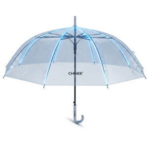 Customizable Transparent LED-Illuminated Umbrella for Commercial and Promotional Use