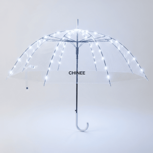 Customizable LED Light-Up Transparent Umbrella for Retail and Promotional Use