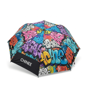 Customizable Graffiti Style Foldable Umbrella for Urban Lifestyle and Commercial Use