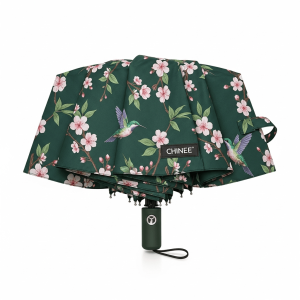 Customized Floral Pattern Compact Umbrella for Retail and Promotional Use