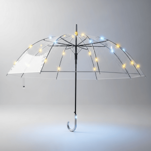 Customizable Transparent LED Light-Up Umbrella for Promotional and Retail Use