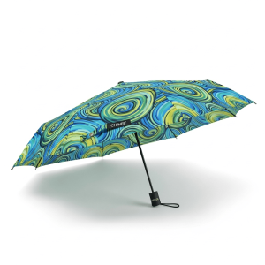 Customizable Fashion-Forward Compact Umbrella for Increased Industry Appeal