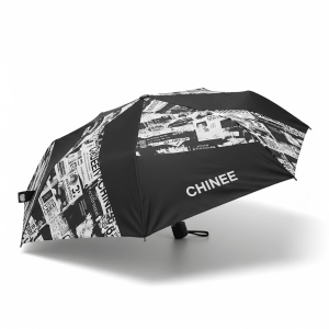 Customized Industry-Ready Black and White Collage Umbrella for OEM/ODM Markets