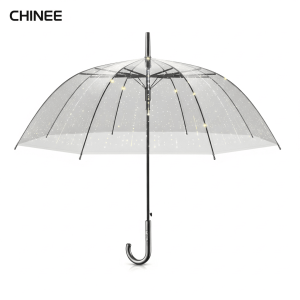 Customizable Transparent LED Light-Up Umbrella for Events and Promotions