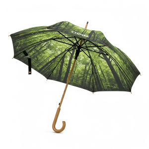 Customized Eco-friendly Forest Print Umbrella for Outdoor and Promotional Use
