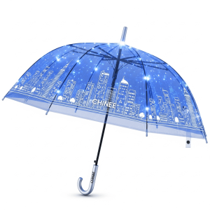 Customizable LED Light-Up Cityscape Umbrella for Commercial Use