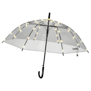 Customized Transparent LED Light-Up Umbrella for Outdoor and Promotional Use
