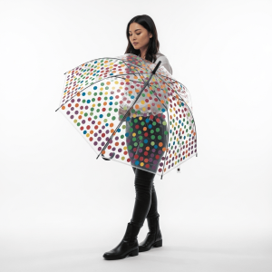 Customizable Colorful Dot Transparent Umbrella for Fashion and Outdoor Use
