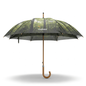 Customized Eco-Friendly Forest Print Umbrella for Outdoor and Promotional Use