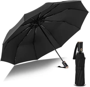 CHINEE 10 Rib Auto Open Close Lightweight Umbrella Sun and Rain Umbrella with Coating Sunscreen Umbrella