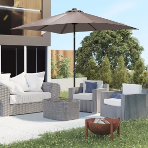 CHINEE 2*3 Square LED Outdoor Umbrella Garden Patio Furniture Parts for Market Deck Hotel General Use for Courtyard