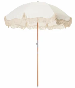 CHINEE 200CM Real Wooden Pole Custom Print Beach Umbrella with Tassels