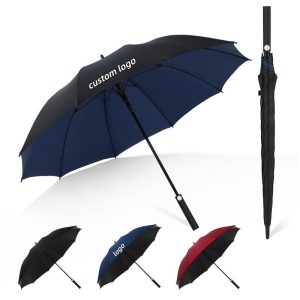 CHINEE 27 30 Auto Open Double Layer Golf Umbrella 8K Black Custom Logo Windproof Design with Manual Control Straight Pattern