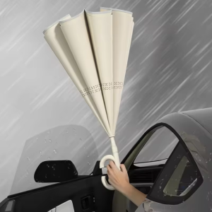 CHINEE 27 Inch Large Double Layer Manual Reverse Umbrella Waterproof Windproof 8 Bone Inverted Classic Reversible Straight Umbrella