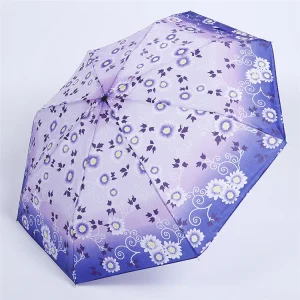 CHINEE 3 Fold Flower Printing Umbrella Super Mini Ultra Light Umbrella