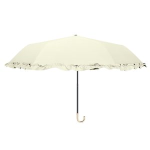 CHINEE 3 Fold Glittering Frilly Umbrellas Glamorous Rain Accessories