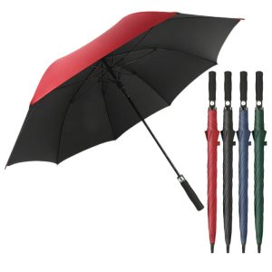 CHINEE 30 Inch Luxury Custom Golf Umbrella Windproof Logo Prints Black Coated Plastic Manufacturer’s Luxury Promotional