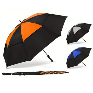 CHINEE 8 Fiber Ribs 30 Inch Double Layer Windproof UV Protection Golf Umbrella Customized Logo Imported Semi Automatic Golf Umbrella