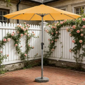 CHINEE Aluminum Modern Foldable Center Pole Parasol Die Cast Joints Reinforced Ribs Anti Slip Crank Vented Patio Balcony Umbrella OEM
