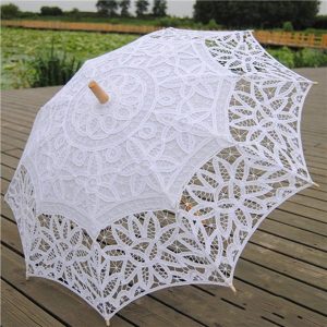 CHINEE Antique Batten Lace Wedding Parasol Manual Control Lace Hook Handle Custom Logo Museum Quality Sombrilla De Papel Umbrella