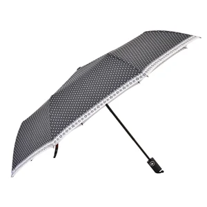 CHINEE Auto Folding Polka Dot Umbrella UV50+ Sun Protection Compact Travel Design for Promotional Gifts