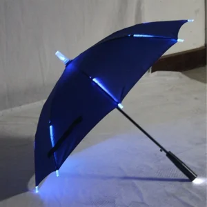 CHINEE Bespoke Clear LED Umbrella with Light up Shaft Automatic Safety Night Umbrella for Innovative Brands Tech Company Gifting