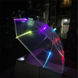 CHINEE Bulk LED Glowing Umbrella with Flashlight Handle Clear Automatic Safety Umbrella for Global Sourcing Large Projects