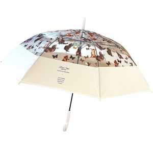 CHINEE Children Custom Print Umbrella Small Fresh Style Long Handle Transparent Design Womens Umbrella Rain Protection