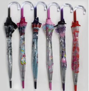 CHINEE Clear Bubble Umbrella POE Transparent Mushroom Green Leaves Arch Apollo Long Handle Parasol