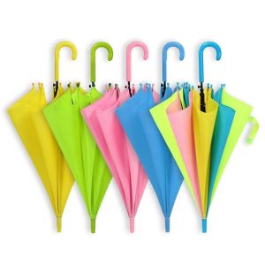 CHINEE Colorful Custom Children Umbrella Waterproof Girl Promotion Rainproof Kid Umbrella With Multi Color Plastic Handle