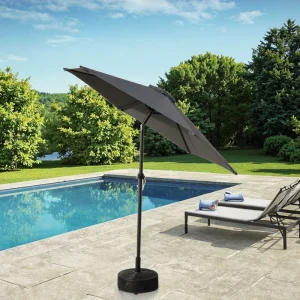 CHINEE Commercial Grade 7.5ft Outdoor Patio Umbrella Modern Garden Shade Parasol Crank Lift UV Protection for Hotels Restaurants Parks