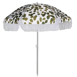 CHINEE Commercial Grade Macrame Umbrella Heavy Duty Teak Wood Frame with Tassels Elegant Sun Shelter for Beach Club