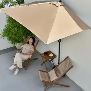CHINEE Compact Iron Wall Sun Shade Half Round Patio Umbrella with Waterproof Canopy UV Protection Minimalist Design for Balcony Patio