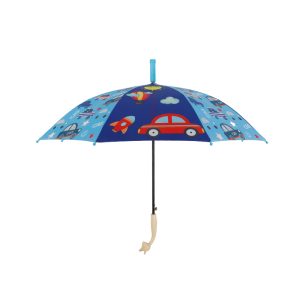 CHINEE Custom Cartoon Children Straight Umbrella Kid Black Coating Sun and Rain protection Umbrella With Plastic Cute Handle