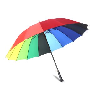 CHINEE Custom Hanging Stree Roof Decoration Colorful Straight Raiinbow Umbrella 16k