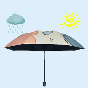 CHINEE Custom Logo 3 Folding Umbrella Windproof Waterproof UV Protection Portable Umbrella for Corporate Gifts Bulk Custom