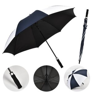 CHINEE Custom Logo 30 Inch 130cm Double Canopy Windproof Golf Umbrella Heavy Duty Auto Open Oversized Executive Outdoor Protector