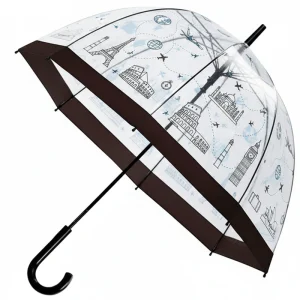 CHINEE Custom Logo Clear Umbrella Digital Print Transparent Umbrella Full Body Design for Corporate Event Boutique Gift