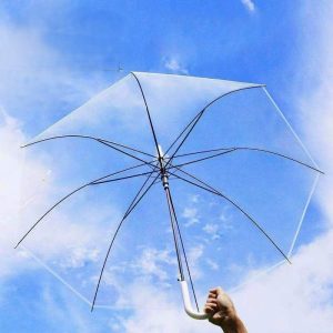 CHINEE Custom Logo Stick Umbrella New Design Strong Windproof Transparent Straight Umbrella