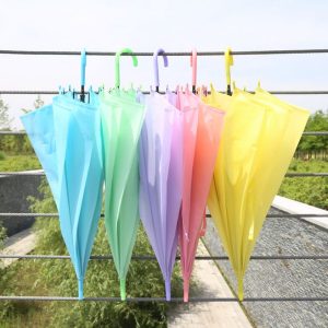 CHINEE Custom Print High Quality Frame Straight POE PVC Mushroom Transparent Umbrella Promotion Umbrella for Girls