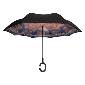 CHINEE Custom Printed Inverted Reverse Rain Straight Umbrella with Logo Prints for Sale