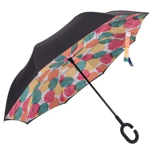 CHINEE Custom Printed Manual Straight Umbrella 8 Rib Large Lightweight Inverted Reverse Logo Prints for Adult Travel