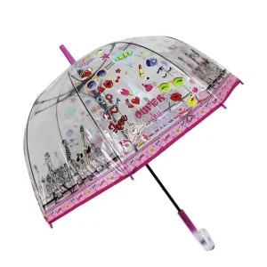 CHINEE Custom Printed Promotional Apollo Dome Umbrella Auto Open Transparent Clear POE Umbrella