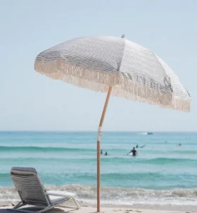 CHINEE Custom Retro Iron Fringe Beach Umbrella with Waterproof Canvas Sunshade Modern Garden Decoration for Outdoor Hotel Use