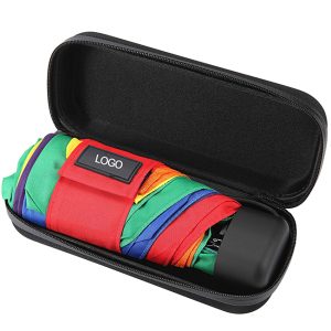 CHINEE Custom Waterproof rainbow 5 Fold Foldable Micro Mini Umbrella with logo Print